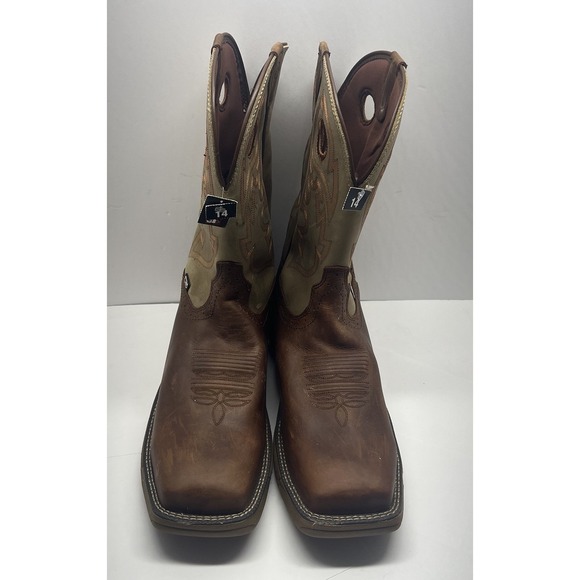 Justin Size 14D Composite Toe Mens Tan Stampede Rush Leather Work Boots New H2O